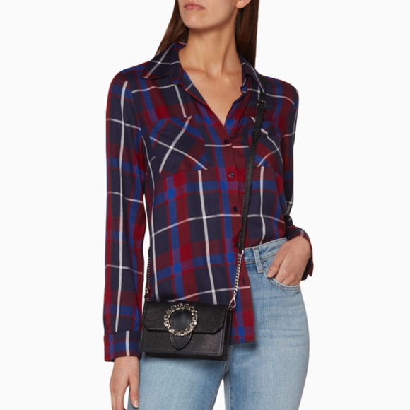 L'AGENCE Tops - L'AGENCE Denise Plaid Flannel Silk Mix Blouse NWT